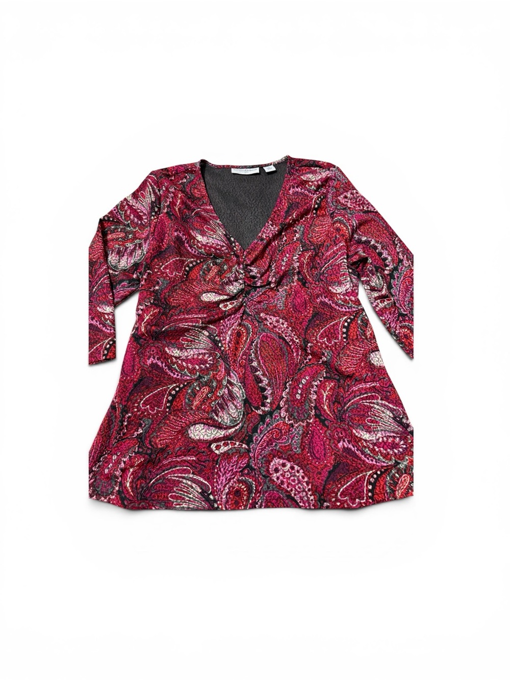 Sag Harbor Red and Black Floral-Patterned Top